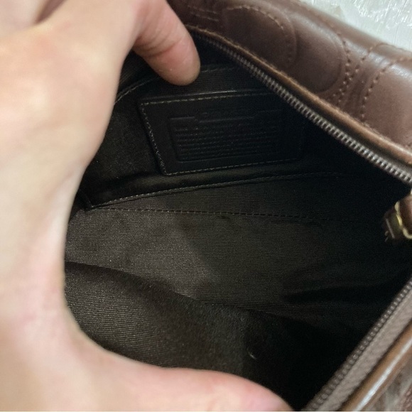 Coach stitched embossed c brown leather mini bag RARE - Picture 10 of 10